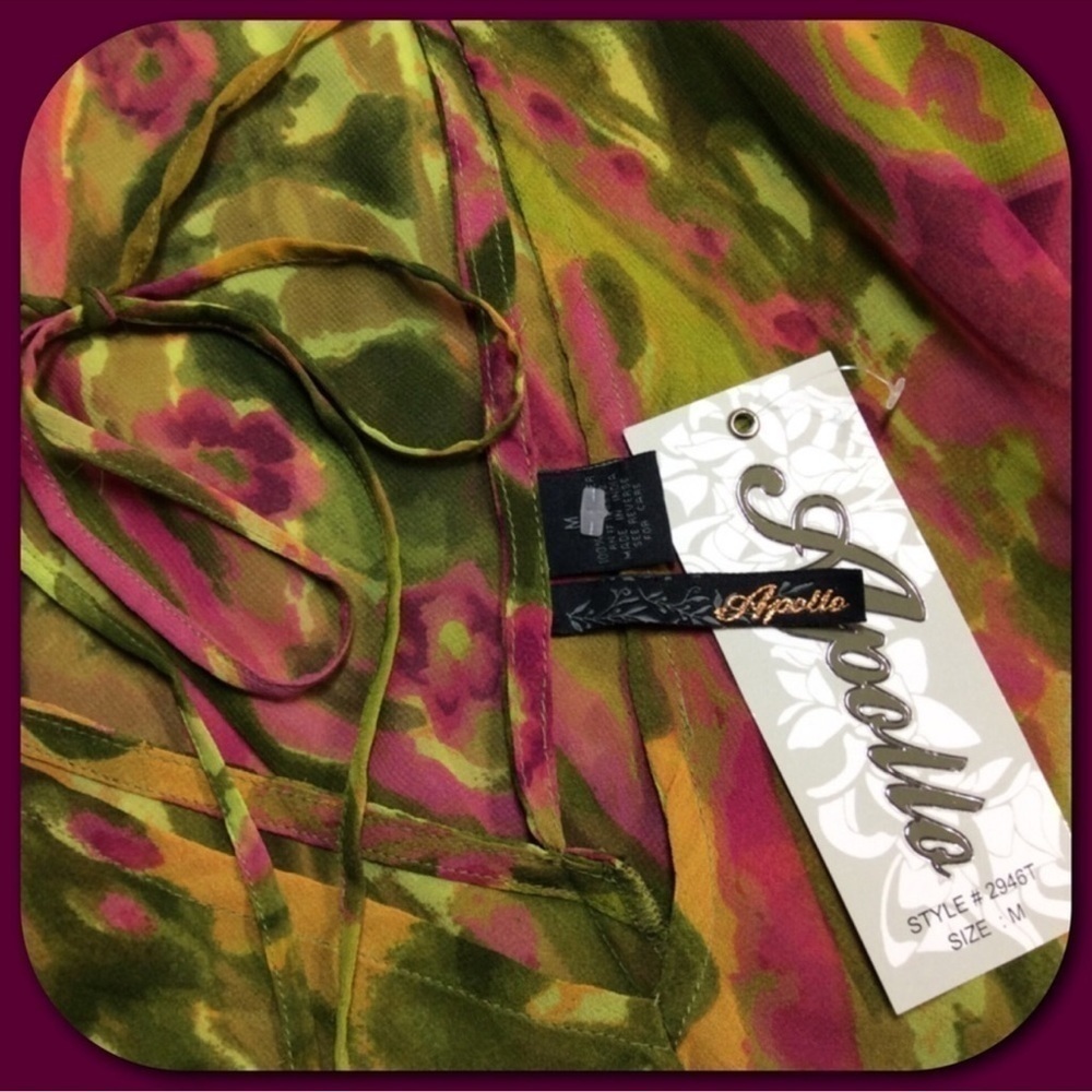 APOLLO Bright Multi-colored Abstract Print Top, S… - image 3